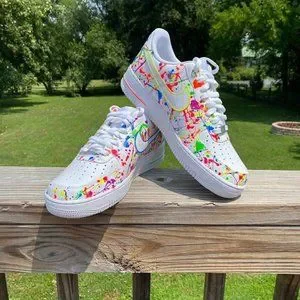 Nike | Shoes | Nike Air Force Custom Fiery Neon Splatter  display picture 2